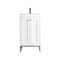 James Martin Vanities Chianti 20in Single Vanity, Glossy White, Brushed Nickel, w/ White Glossy Composite Stone Top E303V20GWBNKWG - alternate 1